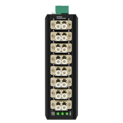 Multimode glasvezel bypass module 8 Port LC connector DIN gemonteerd 12V 24V CE