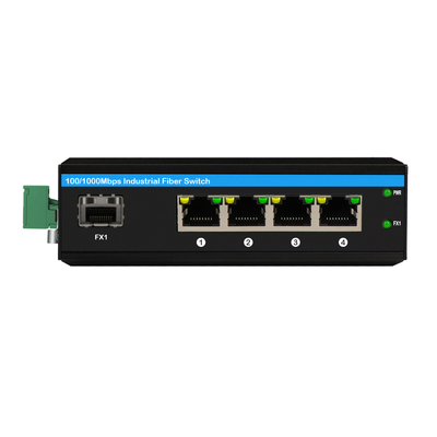 4 Port Industrial PoE Switch Gigabit Unmanaged Network 120W Budget Din Rail Actief PoE