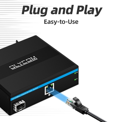 SFP Fiber Media Converter 10 100Mbps Onbeheerde DIN Rail Wall Mounted Small Case