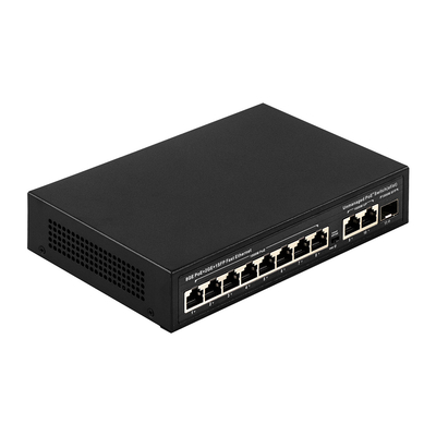 120W onbeheerde POE-switch 8 PoE 10/100/1000Mbps + 2 LAN 10/100/1000Mbps + 1SFP 100/1000M