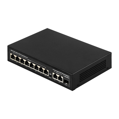 120W onbeheerde POE-switch 8 PoE 10/100/1000Mbps + 2 LAN 10/100/1000Mbps + 1SFP 100/1000M