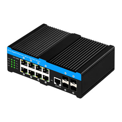 10G Industriële POE-switch met 8 Gigabit POE-poorten en 4 10G SFP Uplinks - 6KV Overspanningsbeveiliging L2 Managed Netwerkswitch