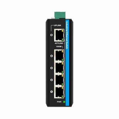 Mini 5-poort Industrial Ethernet Switch met 6KV overspanningsbescherming en een breed temperatuurbereik voor ruwe omgevingen