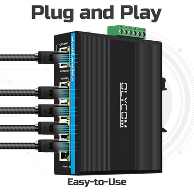 Zonne-energie UPS PoE Switch Gigabit Network 120W DC12V/DC24V/DC48V Input Niet beheerd