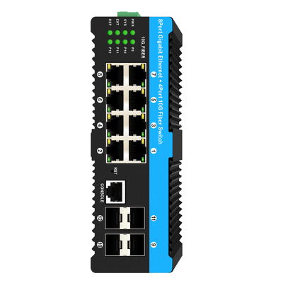 10G Vezel Industriële Beheerde PoE Schakelaar Gigabit Ethernet 8 Poort PoE 240W Realtek Chip