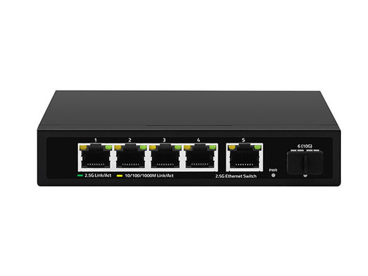 5 poorten 2,5G Ethernet Switch 10G Fiber Uplink Onbeheerde Autosensing Netwerksnelheid CE