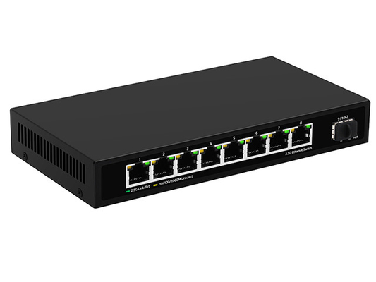 8 poorten 2.5G Network Switch Onbeheerd 10G Fiber DC12V Input Fanless Auto-Adaptive Speed