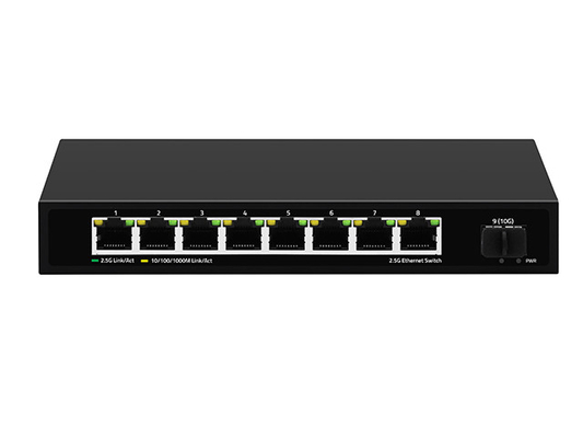 8 poorten 2.5G Network Switch Onbeheerd 10G Fiber DC12V Input Fanless Auto-Adaptive Speed