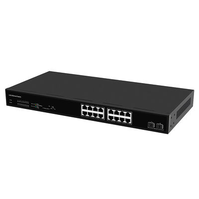 16 poort 2.5G Ethernet-switch met 10G glasvezel-uplink onbeheerd ventilatorloos AC-aangedreven
