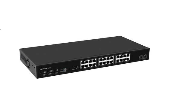 24 Port Network Switch 100M/1G/2.5G Ethernet 1G/2.5G/10G Fiber niet beheerd met FAN
