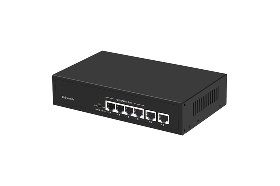 6 poorten POE-netwerk Schakelaar 48V met 100Mbps Ports IEEE 802.3 af/at netwerkschakelaar