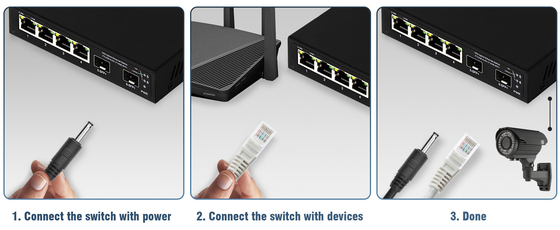 6 poorten 10g Ethernet-switch met glasvezel 4* 2.5G RJ45 + 2* 10G SFP+ ondersteuning OEM/ODM