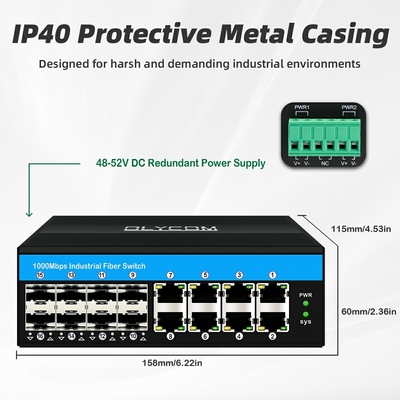 16 poort gigabit poe schakelaar ondersteuning af/at/bt din-rail ethernet schakelaar voor CCTV systeem