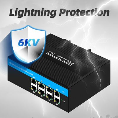 E-Mark 8-poort Gigabit Industrial Ethernet Switch voor voertuignetwerk en industriële automatisering