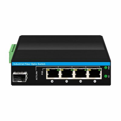 5-poorts Gigabit Outdoor Poe-switch Mini Industriële Glasvezel Switch IP40 Din Rail Switch