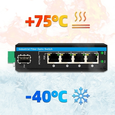5 poort Gigiabit Outdoor Poe Switch Mini Industrial Fiber Switch IP40 Din Rail Switch
