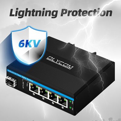 5-poorts Gigabit Outdoor Poe-switch Mini Industriële Glasvezel Switch IP40 Din Rail Switch