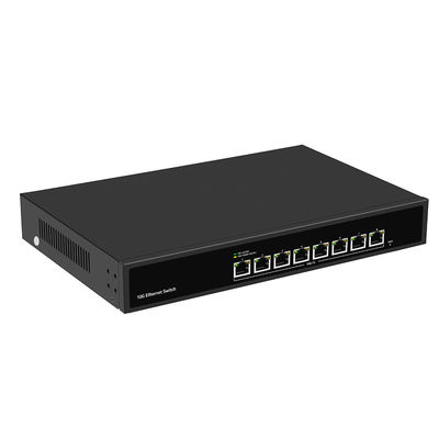 8 poort 10G Ethernet-schakelaar Onbeheerde snelheid met automatische detectie Single AC Input Fanless CE