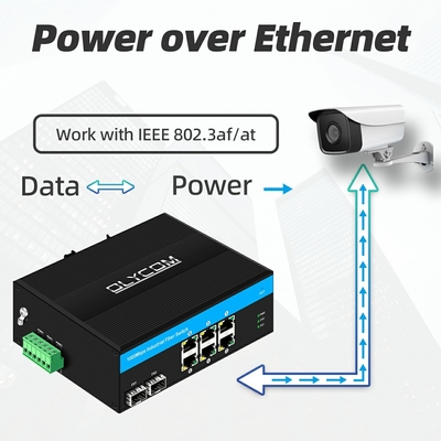 8 poort gigabit niet-beheerde schakelaar ethernet poe schakelaar DC48V din rail netwerk schakelaar