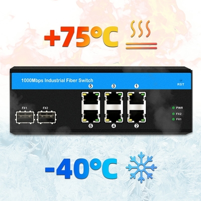 8 poort gigabit niet-beheerde schakelaar ethernet poe schakelaar DC48V din rail netwerk schakelaar