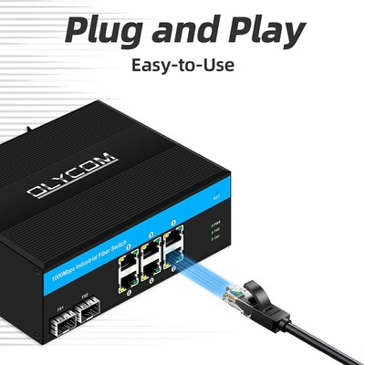 8 poort gigabit niet-beheerde schakelaar ethernet poe schakelaar DC48V din rail netwerk schakelaar