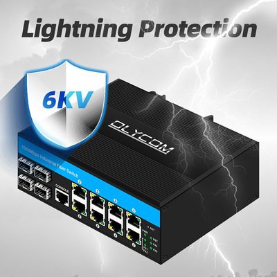 12 Port Gigabit Managed Switch 4SFP+8RJ45 Industrial Managed Ethernet Switch met dubbele stroominvoer voor DIN-Rail Networks