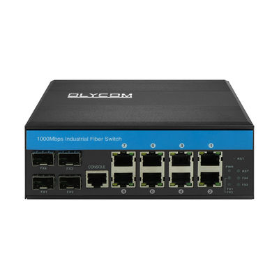 Gigabit-beheerde schakelaar 12 poort Ethernet-schakelaar 4SFP+8RJ45 DIN-Rail dual power input