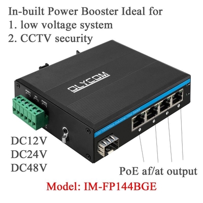 5 poorten Industrial Poe Network Switch DC12/24/48V Input 1SFP+4RJ45 Gigabit Ethernet Switch