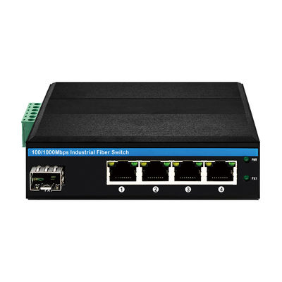 4-poort zonne-energie PoE-schakelaar 100/1000M Glasvezel 120W Dual DC12V/DC24V/DC48V Input CE