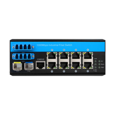 8 Port Bypass Managed Ethernet Switch 2.5G Fiber Industrial Optical Protection DIN gemonteerd