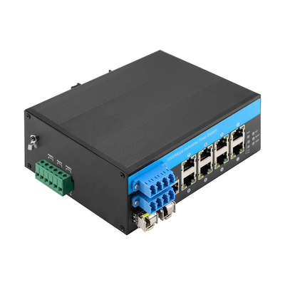 8 Port Industrial Bypass Managed Ethernet Switch 2.5G Glasvezel Bescherming Vitesse Chip