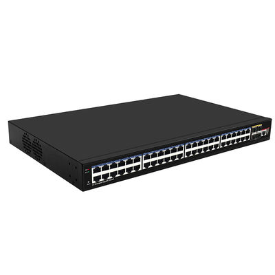 48-poort Gigabit L3 Managed Network Switch 10G Fiber Uplinks Single AC Input Op basis van Realtek