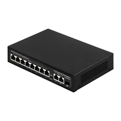 Extended Range 8-Port PoE Switch 10/100M met 120W/150W verbruik en dekking van 250m