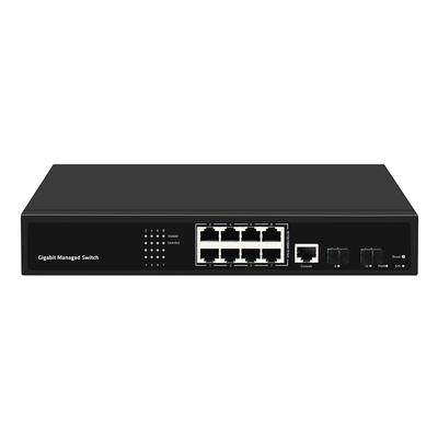 8 Poort Gigabit Managed Network Switch Realtek-gebaseerde AC-invoer SFP Fiber Uplink