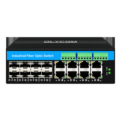 Beheerde 16-poort Gigabit Poe Switch Din-rail Network Switch 8RJ45+8SFP met 4*RS485+2*CAN BUS