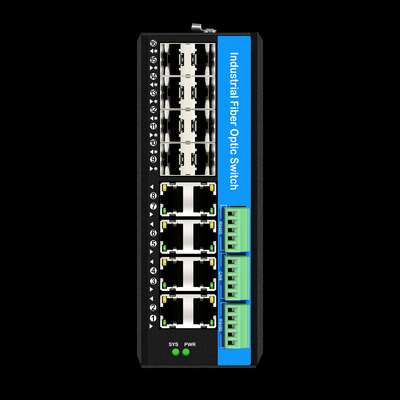 Beheerde 16-poort Gigabit Poe Switch Din-rail Network Switch 8RJ45+8SFP met 4*RS485+2*CAN BUS