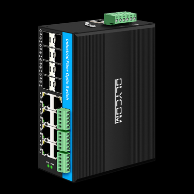 Beheerde 16-poort Gigabit Poe Switch Din-rail Network Switch 8RJ45+8SFP met 4*RS485+2*CAN BUS