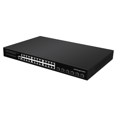 24 poort 2.5G Ethernet L3 Managed Switch met 10G Fiber Uplink Single AC Input