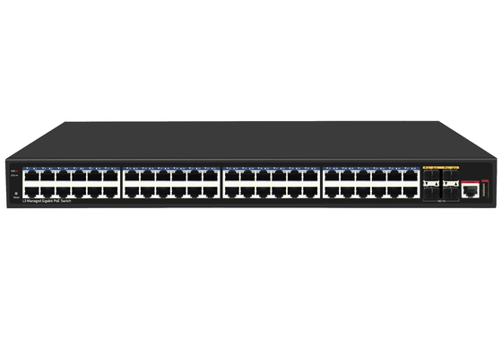 48 poort 10G Poe Switch L3 Managed Ethernet Switch met 48 * Gigabit Poe Ports + 4 * 10G Sfp + Ports