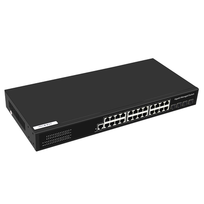 24 poorten Gigabit Managed Switch met 1G Fiber Uplink Layer 2 Managed Commercial Grade