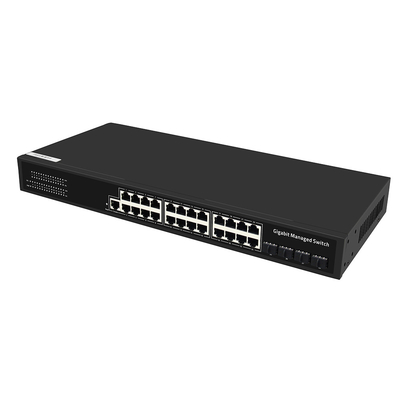 24 poorten Gigabit Managed Switch met 1G Fiber Uplink Layer 2 Managed Commercial Grade
