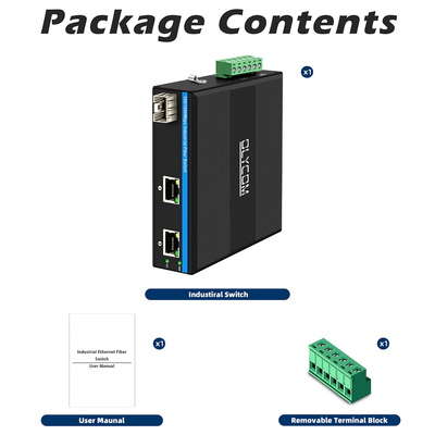 Mini-optische vezelconverter Industrial Ethernet Switch Poe Switch DC48V Input