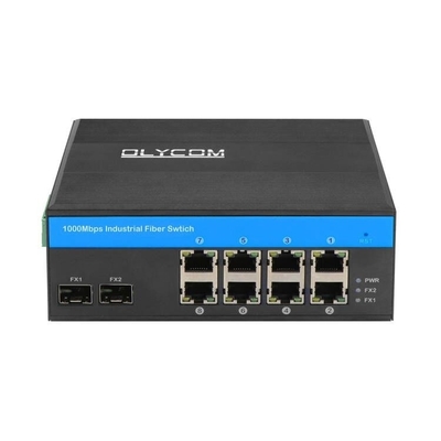 10 Port Gigabit Industrial Network Switch SFP Fiber Uplink Din Rail Niet beheerd