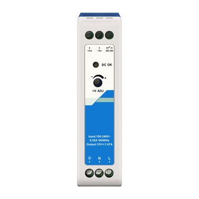 12V Din stroomvoorziening Plastic 1.67A 20W AC/DC Input CE UL Industrial Grade