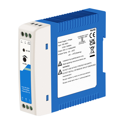 24V industriële stroomadapter CE UL 1A Uitgang AC/DC Dubbele Invoer DIN Rail