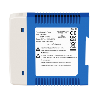 24V industriële stroomadapter CE UL 1A Uitgang AC/DC Dubbele Invoer DIN Rail