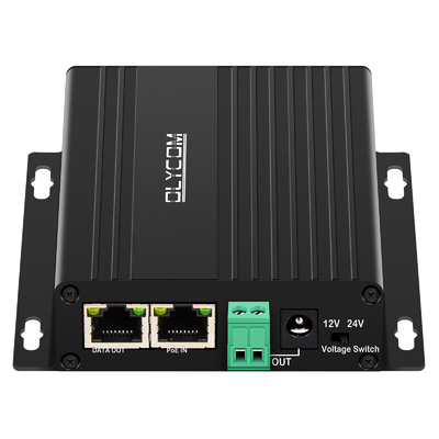 Gigabit 30W PoE Splitter DC12V DC24V Uitgangsmuur gemonteerd 100 meter PoE afstand