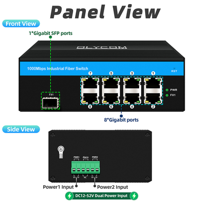 8 poort Gigabit Switch Industrial Ethernet Switch IP40 OEM-fabriek