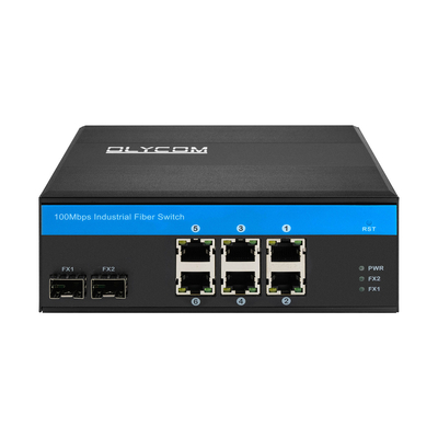 8-poorts CCTV PoE Switch Fast Ethernet Industrieel Ongemanaged Realtek-gebaseerd DIN-rail