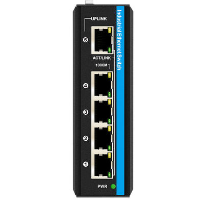 Zonne- of batterijgevoede PoE-switch 4 poorts Gigabit-netwerk Dubbele 12V/24V/48VDC-ingang CE